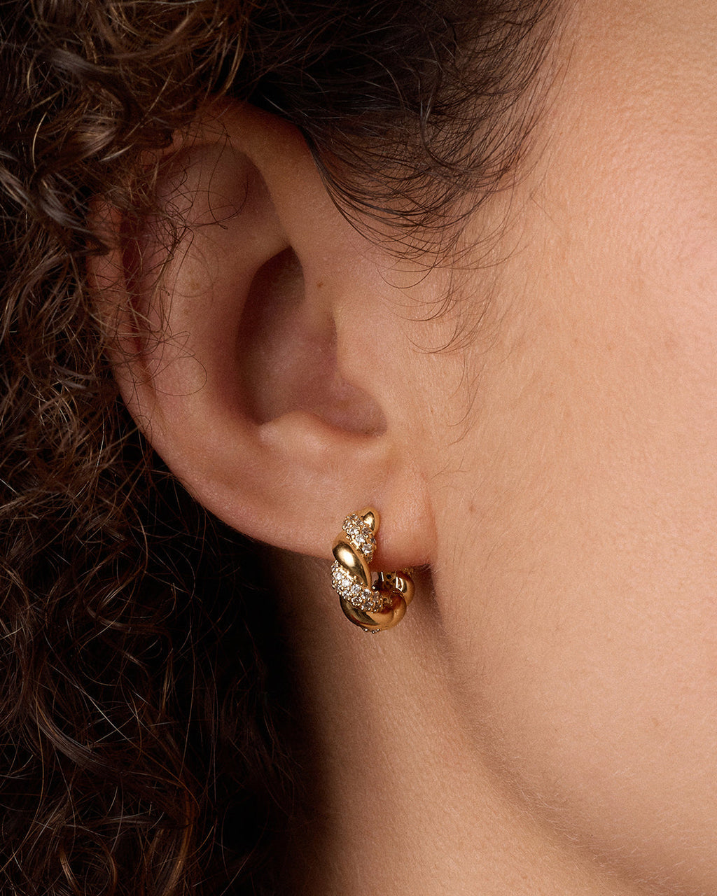 Crew Shimmer Huggies || option::18K Gold Plated