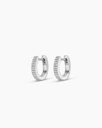 Wilder Shimmer Bar Huggies || option::Silver Plated