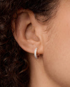 Wilder Shimmer Bar Huggies || option::Silver Plated