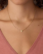 Birthstone Heart Necklace || option::18K Gold Plated, Peridot - August