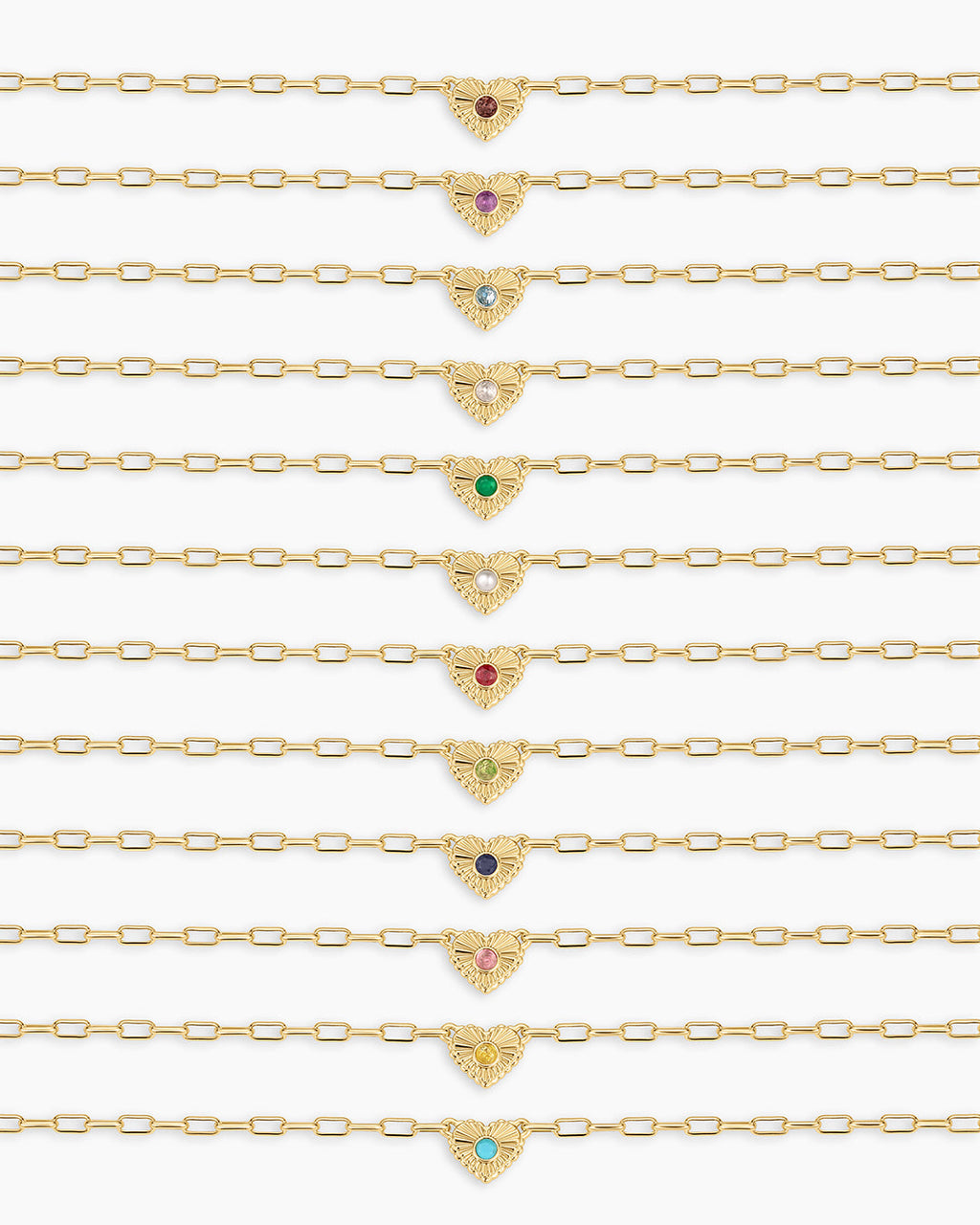 All Birthstone Heart Necklaces