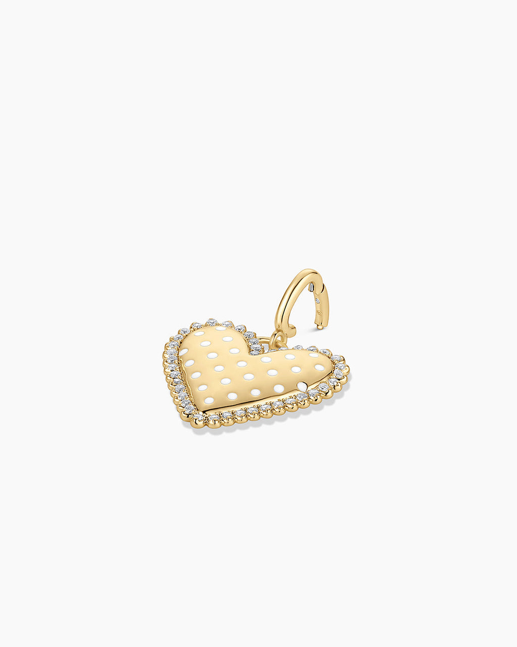 Vintage Heart Dot Parker Charm || option::18K Gold Plated