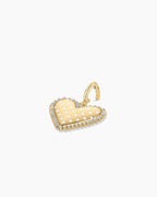 Vintage Heart Dot Parker Charm || option::18K Gold Plated