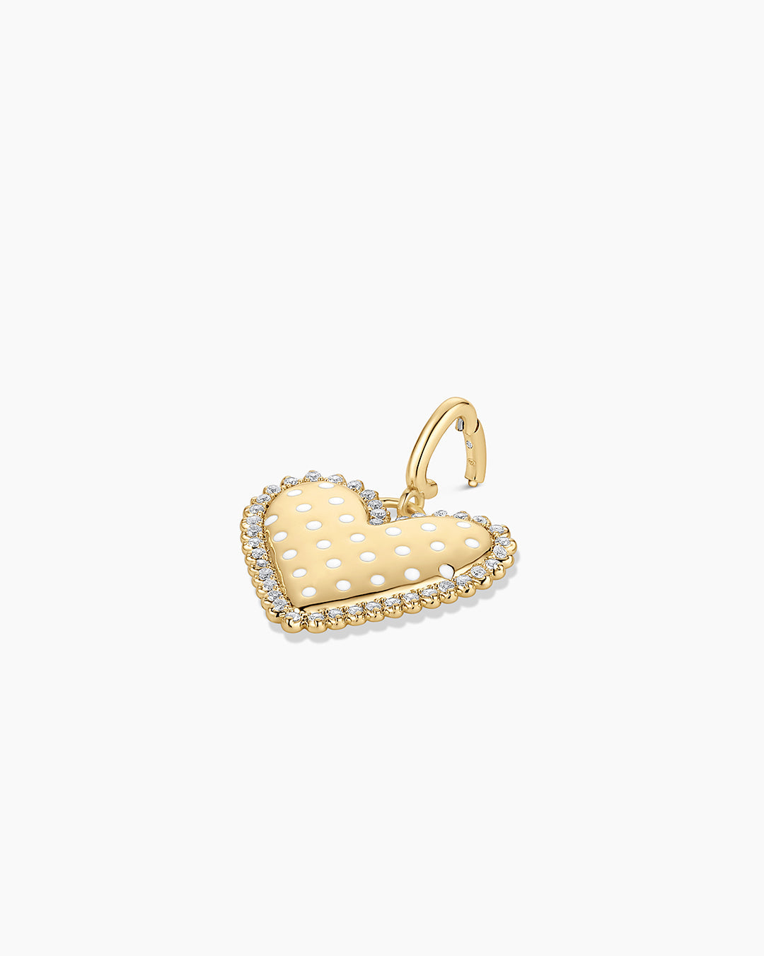 Vintage Heart Dot Parker Charm || option::18K Gold Plated