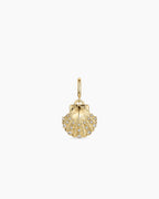 Shimmer Scallop Shell Parker Charm || option::18K Gold Plated