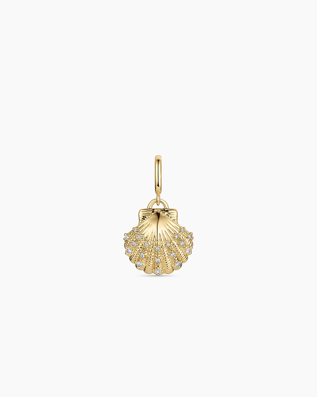 Shimmer Scallop Shell Parker Charm || option::18K Gold Plated