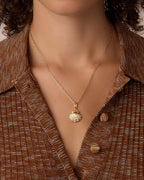 Shimmer Scallop Shell Parker Charm || option::18K Gold Plated
