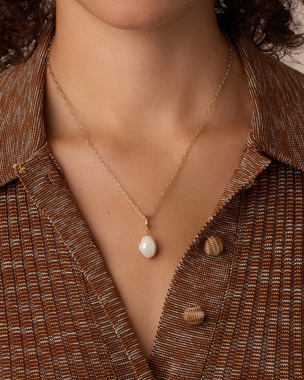 Vintage Shimmer Pearl Parker Charm || option::18K Gold Plated