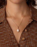 Vintage Shimmer Pearl Parker Charm || option::18K Gold Plated