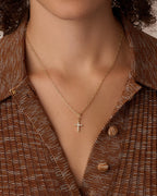Shimmer Cross Parker Charm || option::18K Gold Plated