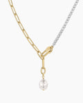 Vintage Shimmer Pearl Charm Necklace || option::18K Gold Plated