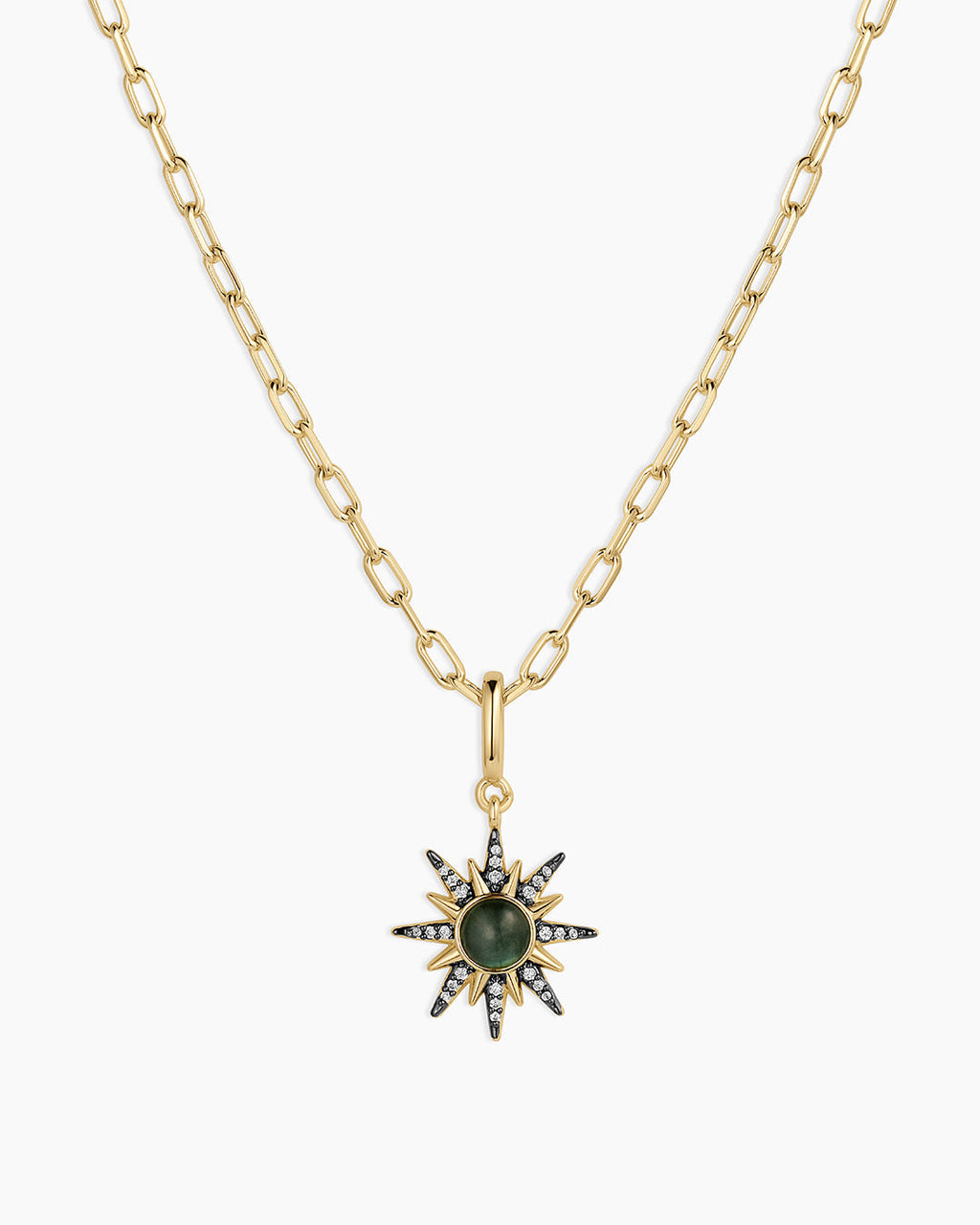 Vintage Burst Charm Necklace || option::18K Gold Plated