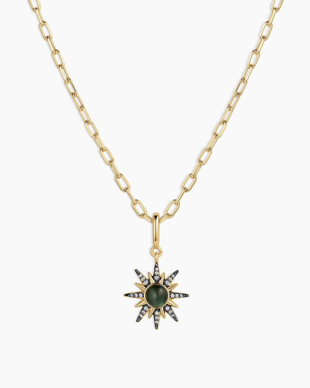 Vintage Burst Charm Necklace || option::18K Gold Plated