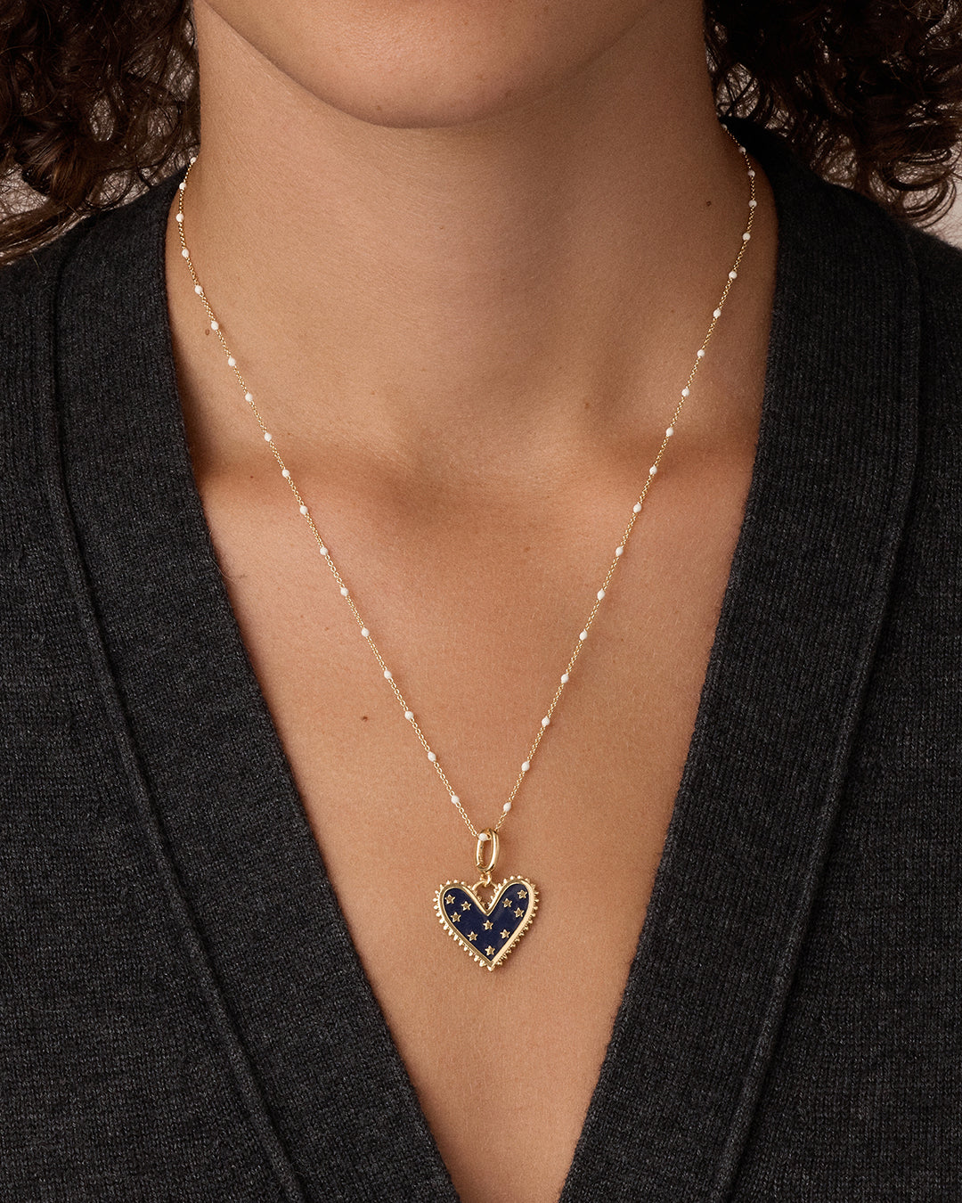 Vintage Heart Star Charm Necklace || option::18K Gold Plated