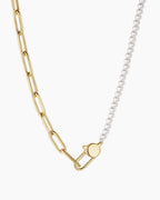 Florence Pearl Chain Necklace || option::18K Gold Plated