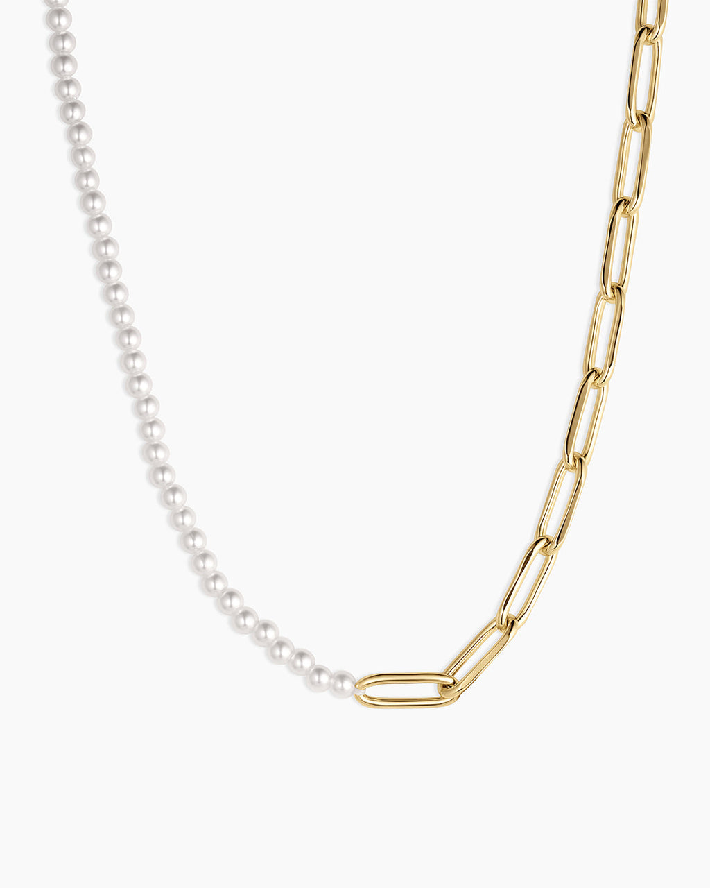 Florence Pearl Chain Necklace || option::18K Gold Plated