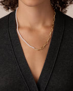 Florence Pearl Chain Necklace || option::18K Gold Plated