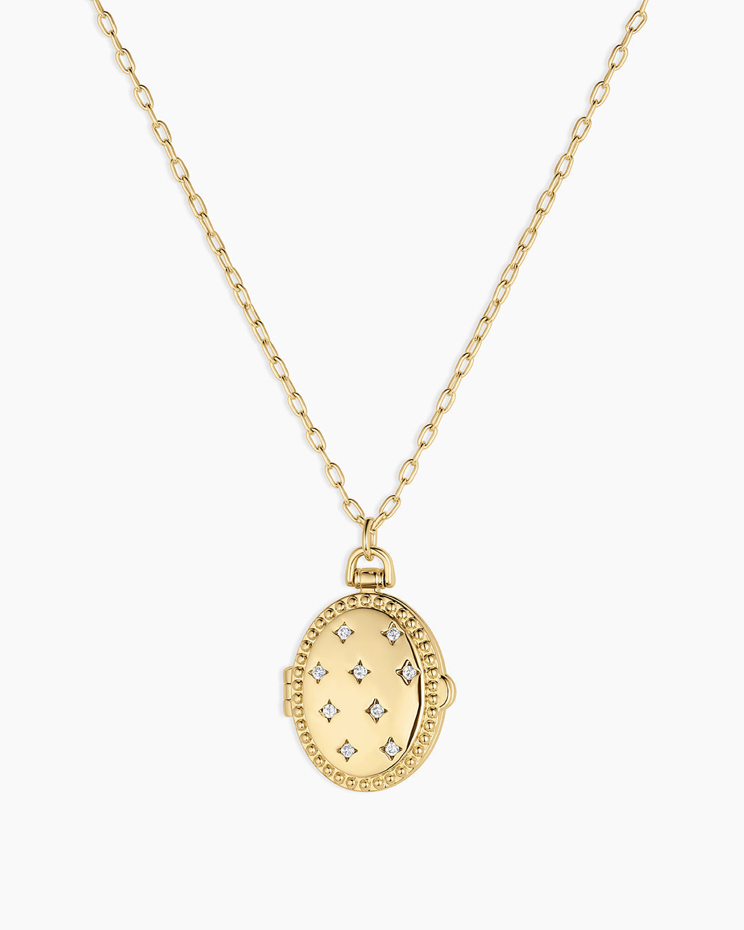 Celeste Locket Necklace || option::18K Gold Plated