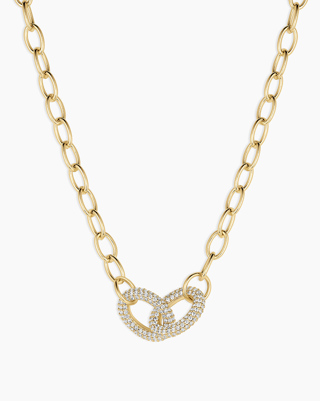 Lou Shimmer Interlocking Necklace || option::18K Gold Plated