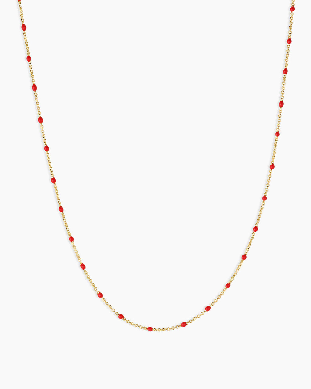 Capri Necklace - Red || option::18K Gold Plated, Red