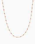 Capri Necklace - Red || option::18K Gold Plated, Red