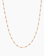 Capri Necklace - Red || option::18K Gold Plated, Red