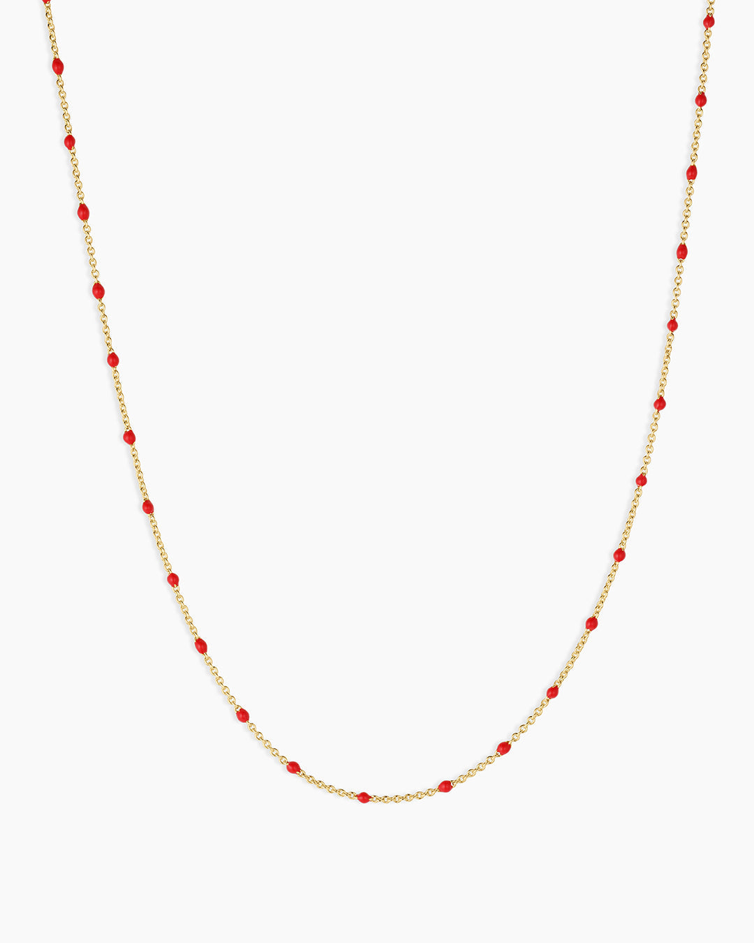 Capri Necklace - Red || option::18K Gold Plated, Red