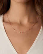 Capri Necklace - Red || option::18K Gold Plated, Red