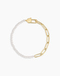 Florence Pearl Chain Bracelet || option::18K Gold Plated