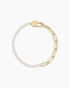 Florence Pearl Chain Bracelet || option::18K Gold Plated