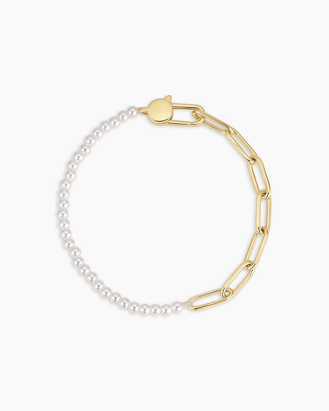 Florence Pearl Chain Bracelet || option::18K Gold Plated