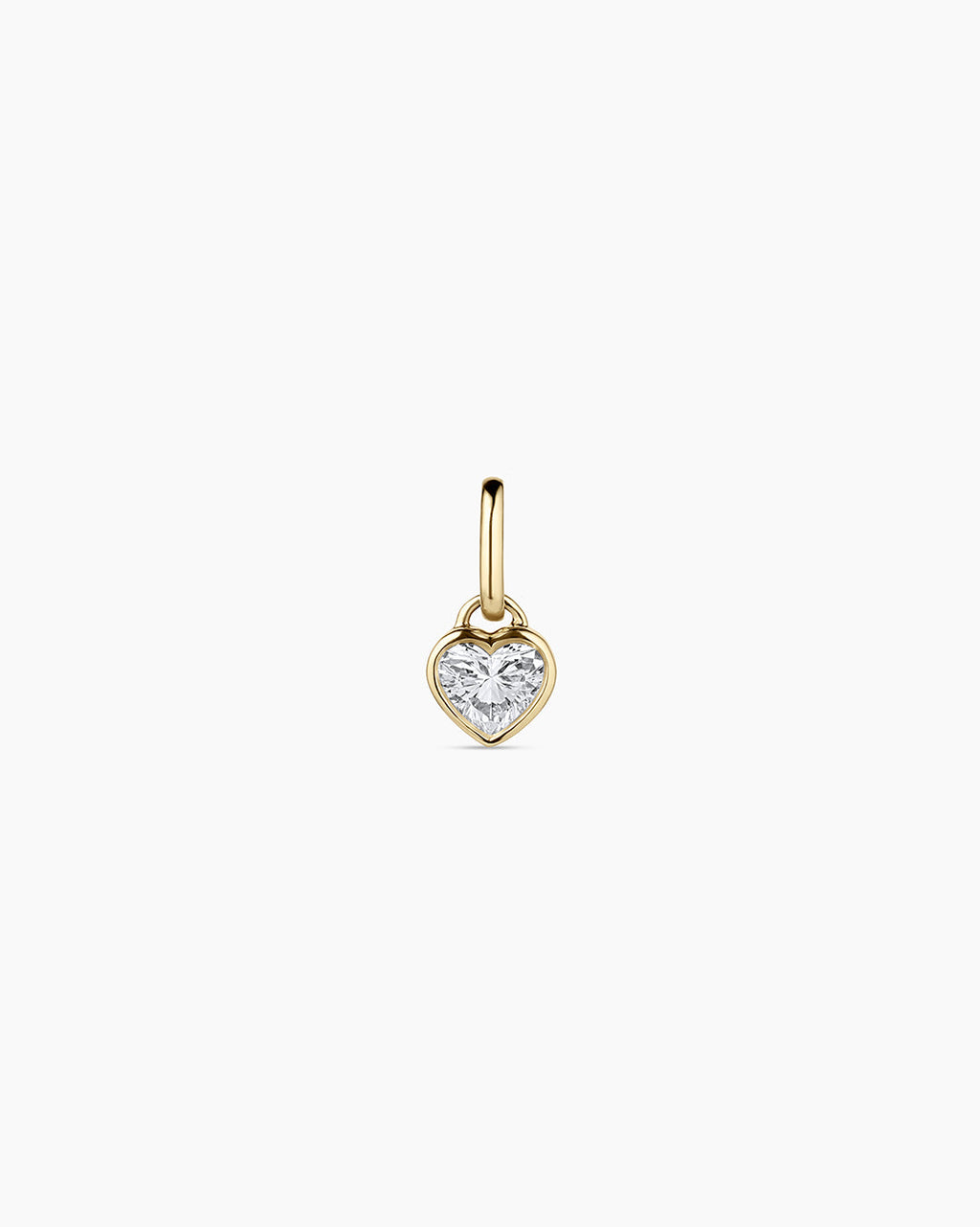 Lab Grown Diamond Heart Charm || option::14K Solid Gold