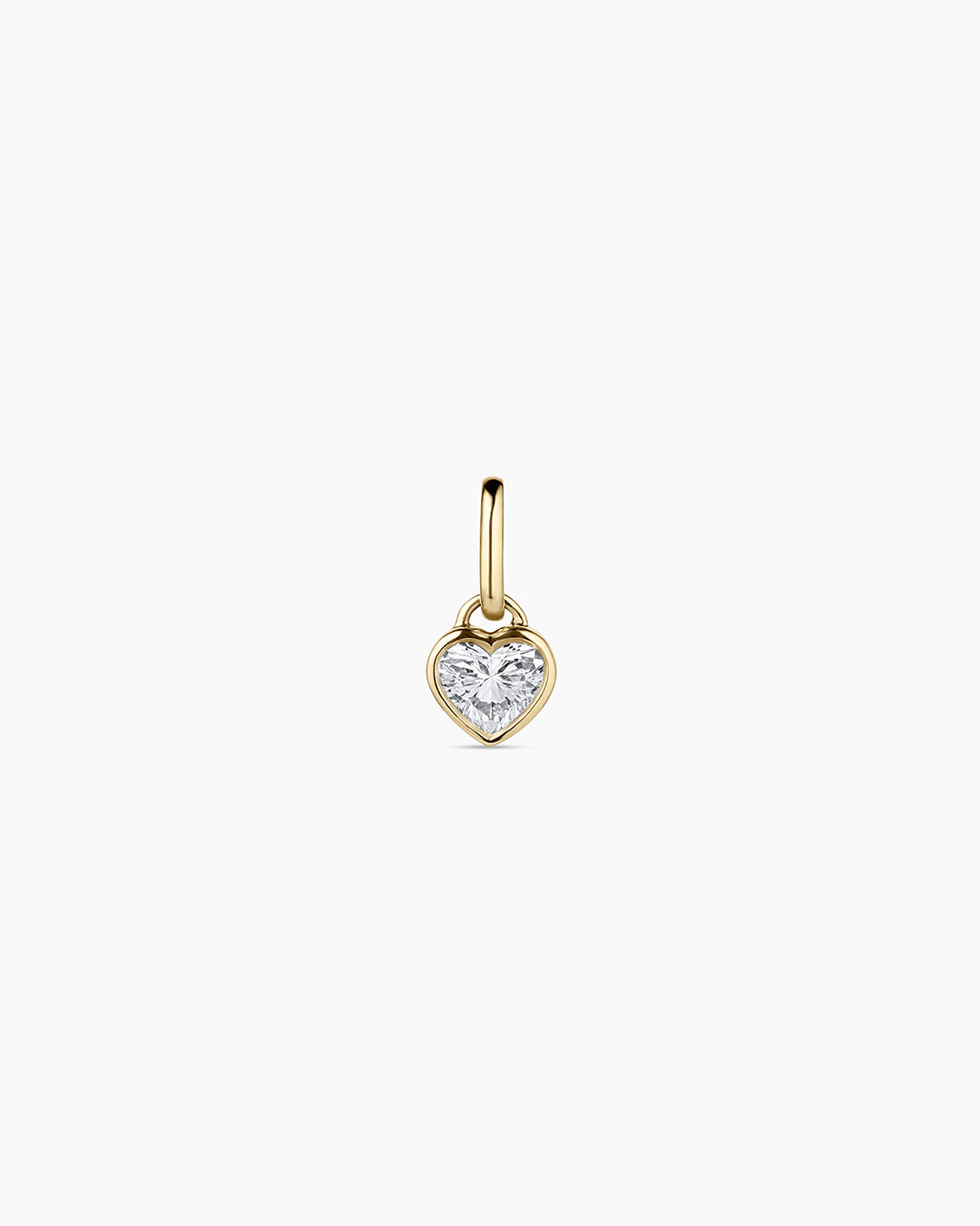 Lab Grown Diamond Heart Charm || option::14K Solid Gold