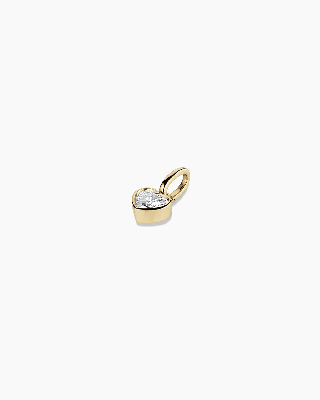 Lab Grown Diamond Heart Charm || option::14K Solid Gold