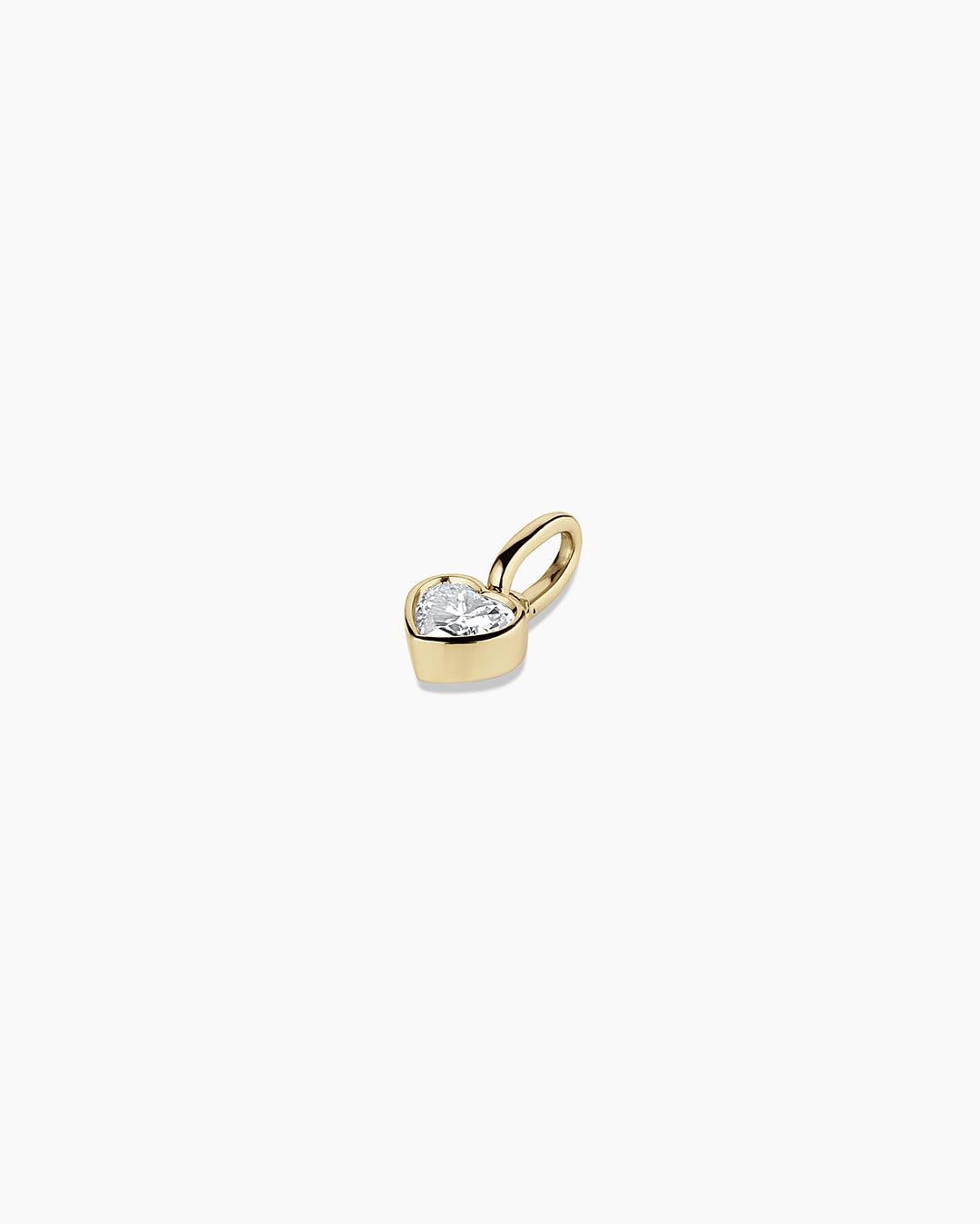 Lab Grown Diamond Heart Charm || option::14K Solid Gold