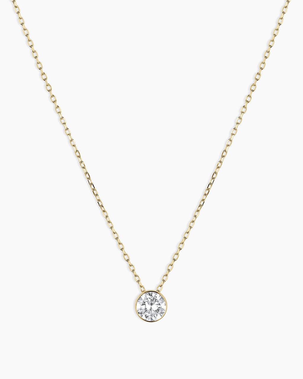 Lab Grown Diamond Halo Necklace || option::14K Solid Gold