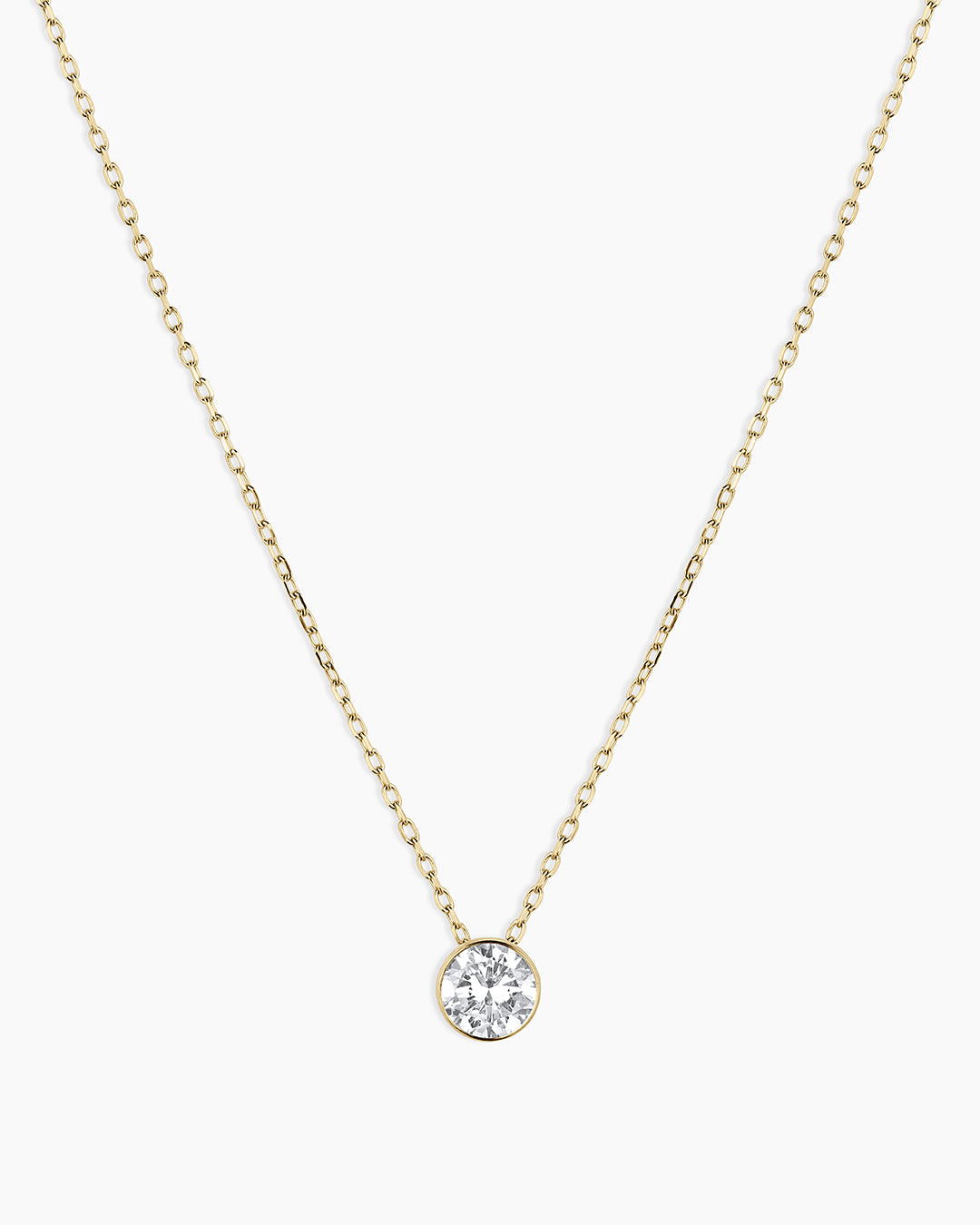 Lab Grown Diamond Halo Necklace || option::14K Solid Gold