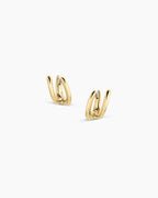 Taner Double Huggie || option::18K Gold Plated