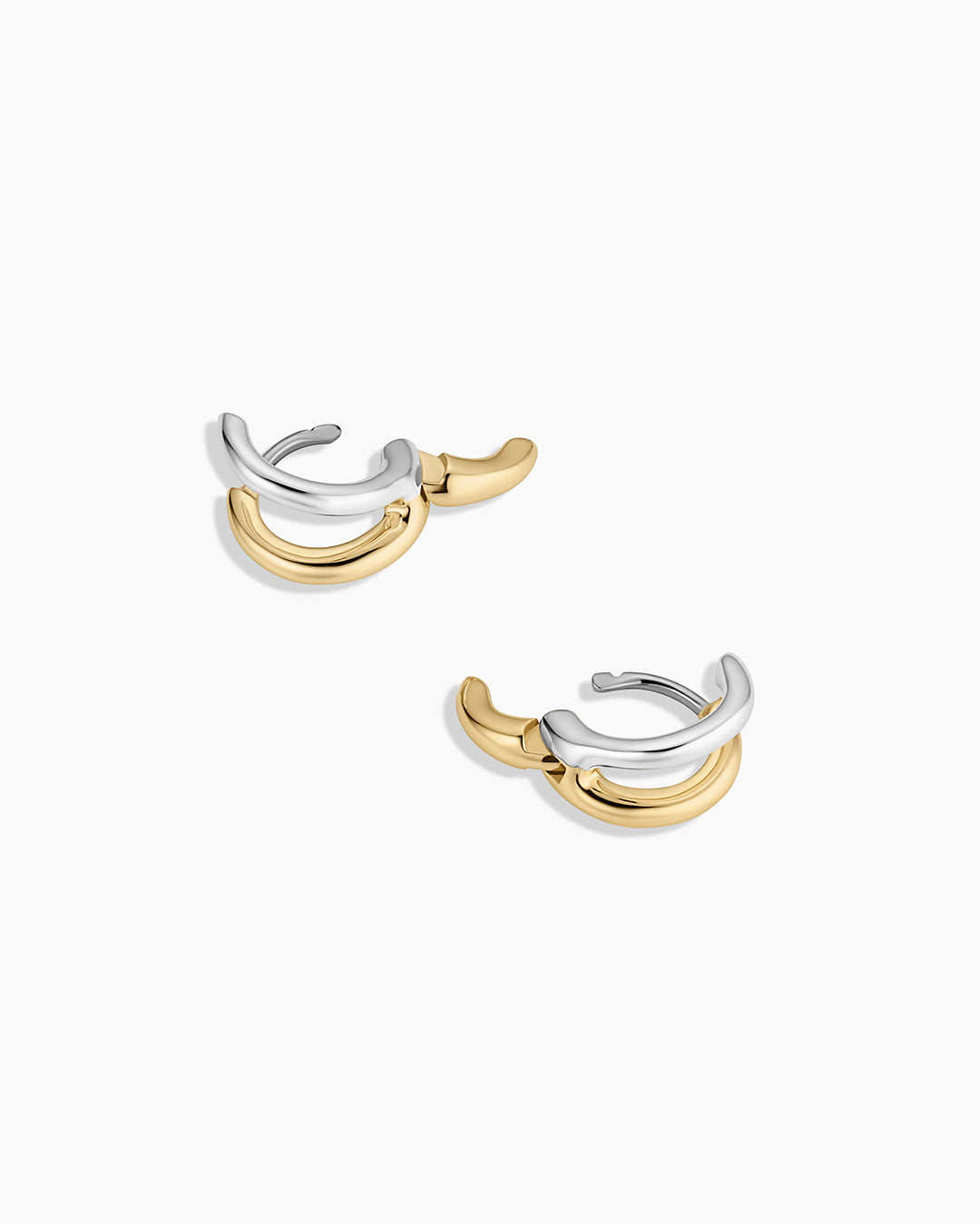 Taner Double Huggies || option::18K Gold & Silver Plated