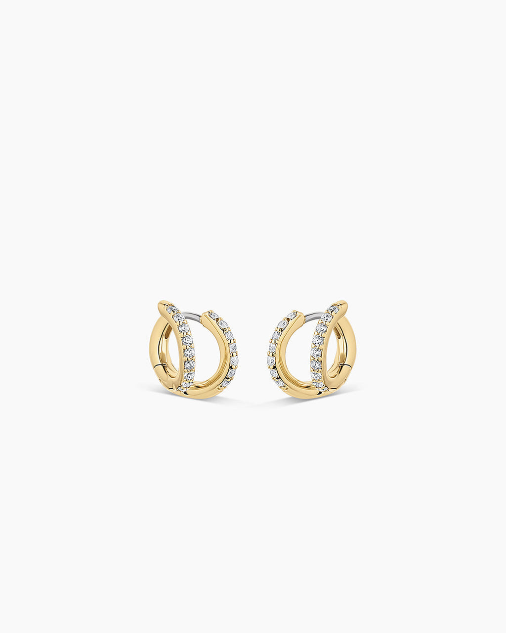 Shimmer Double Huggies || option::18K Gold Plated