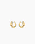 Shimmer Double Huggies || option::18K Gold Plated