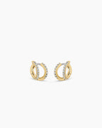 Shimmer Double Huggies || option::18K Gold Plated