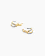 Shimmer Double Huggies || option::18K Gold Plated