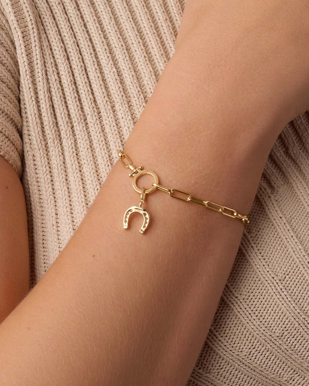 Horseshoe Parker Charm || option::18K Gold Plated