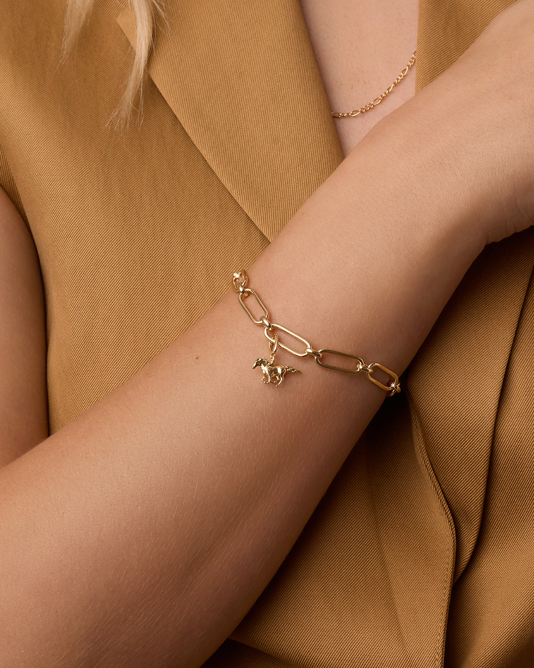 Horse Parker Charm || option::18K Gold Plated