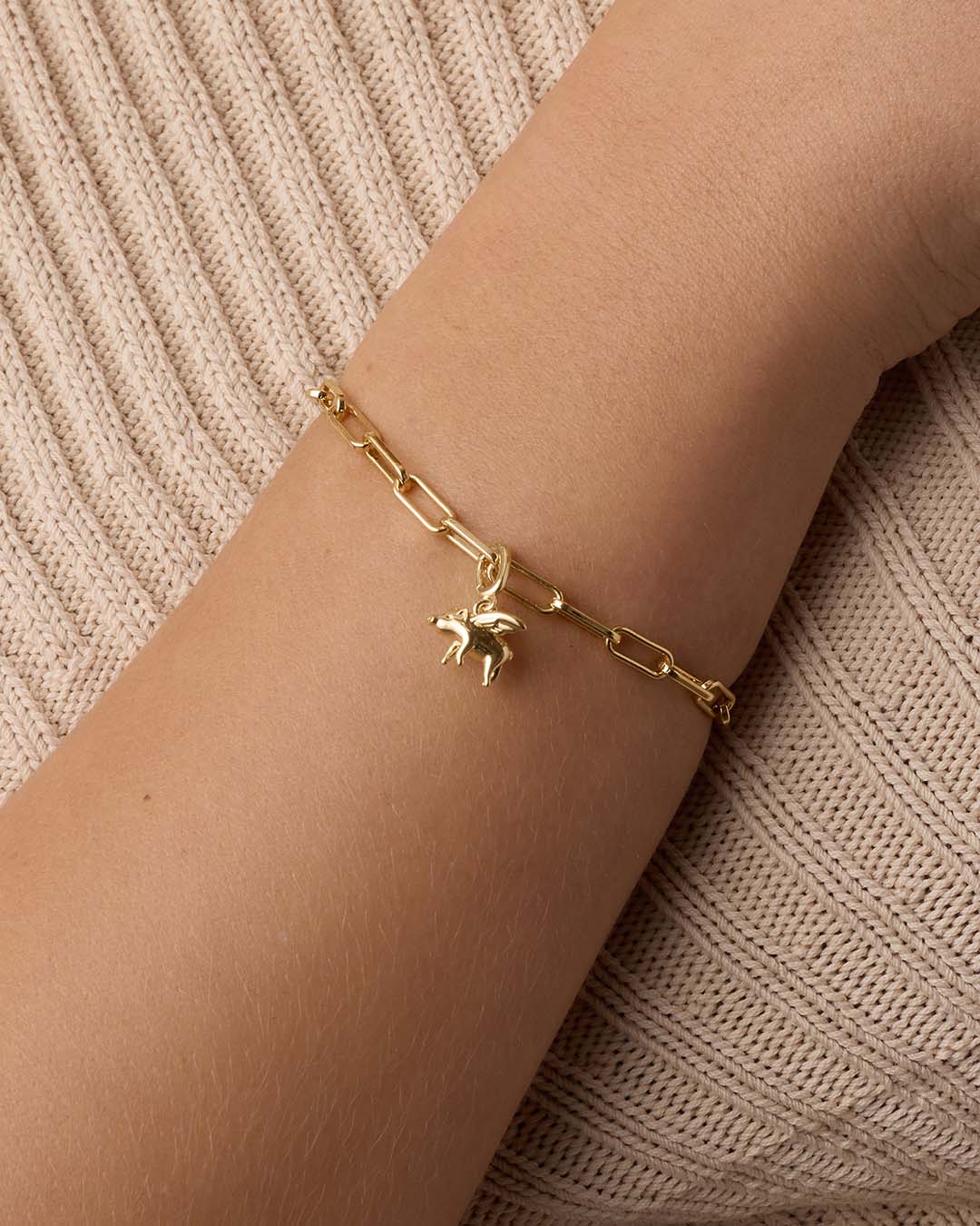 When Pigs Fly Parker Charm || option::18K Gold Plated