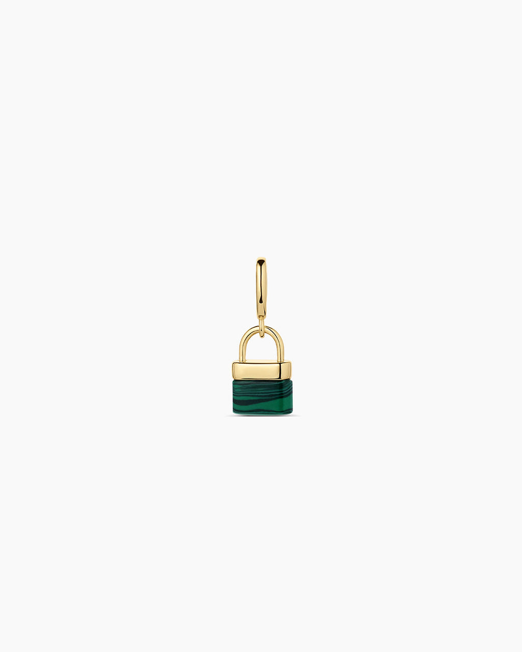 Padlock Parker Charm || option::18K Gold Plated, Malachite