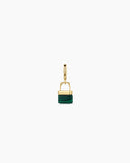 Padlock Parker Charm || option::18K Gold Plated, Malachite