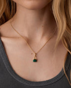 Padlock Parker Charm || option::18K Gold Plated, Malachite