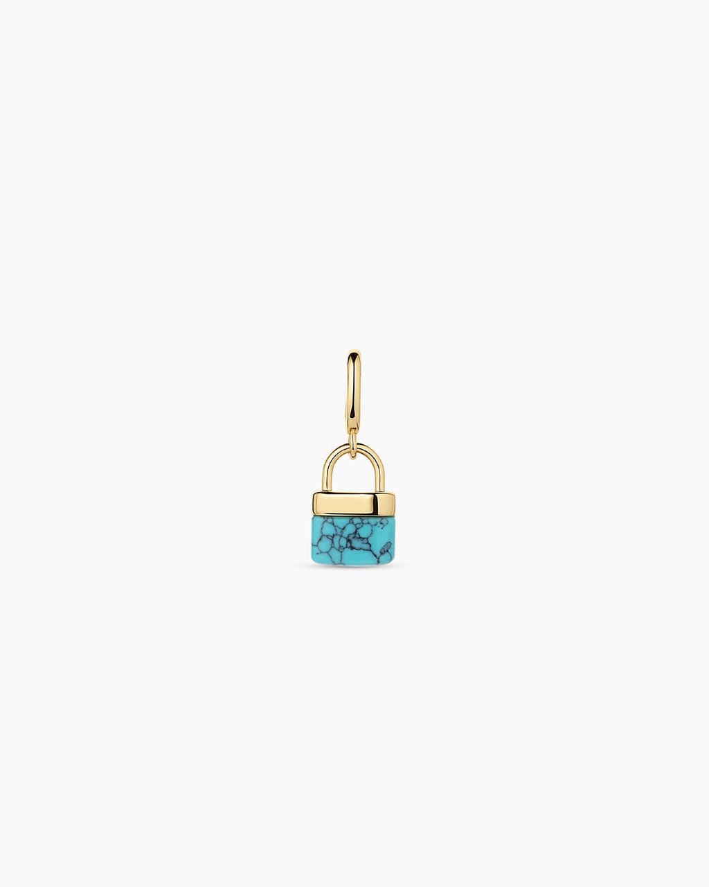 Padlock Parker Charm || option::18K Gold Plated, Treated Turquoise